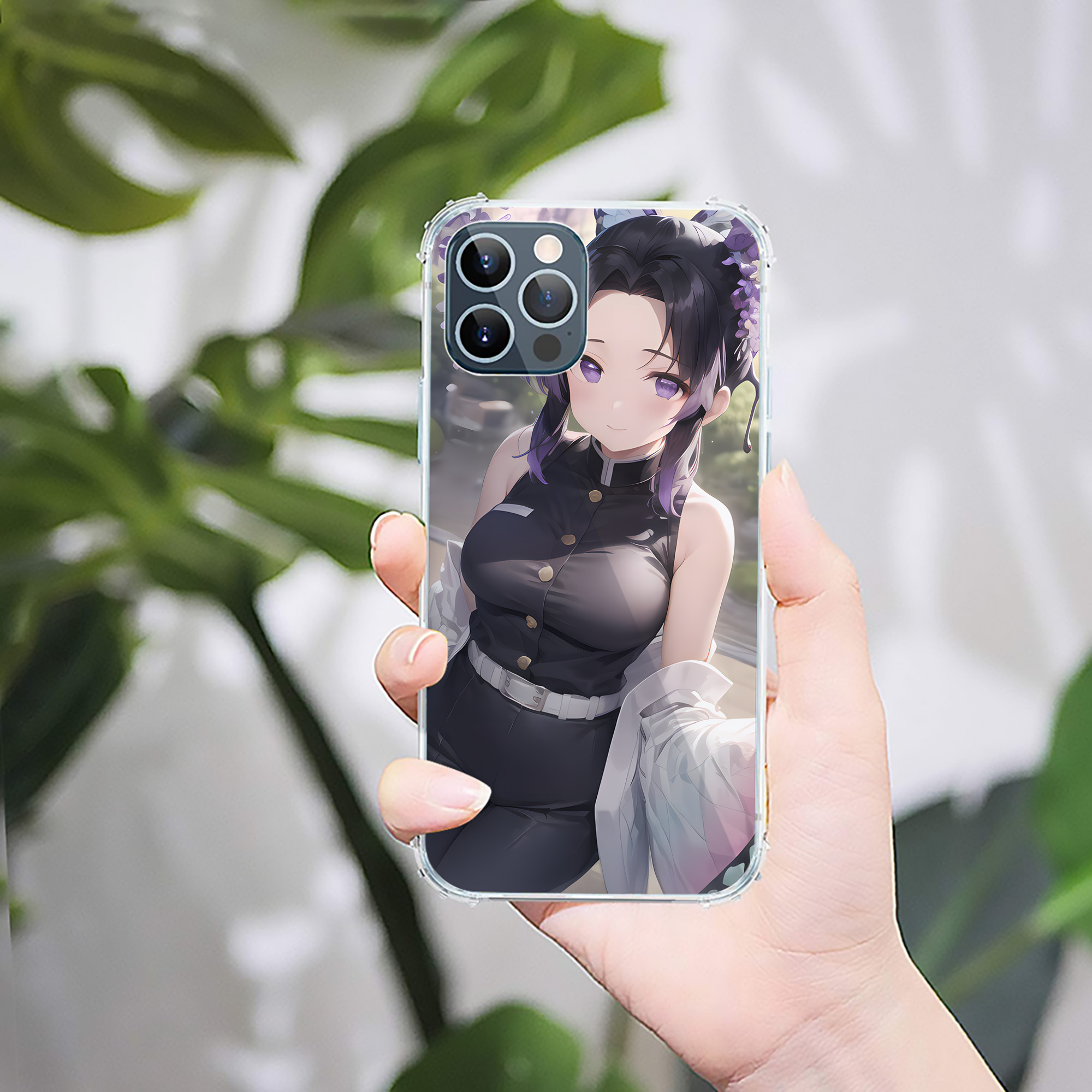 （画像用） 鬼滅の刃（きめつのやいば）蟲柱-胡蝶 しのぶ／こちょう しのぶ Kochou Shinobu 【iPhone 12シリーズ対応】透明スマホケース（クリアソフトケース）